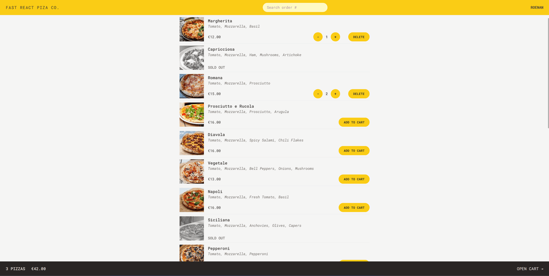 Screenshot or preview of Fast React Pizza Co. project